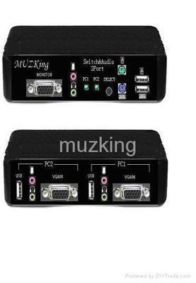 2端口双界面KVM切换器 带音频连接，Muzking MK20902助力高效办公